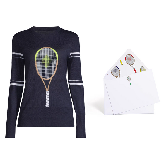 The Tennis Holiday Bundle (Navy, White & Yellow Sweater)